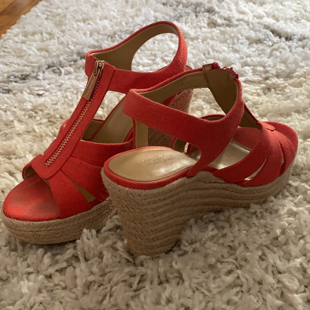 Michael Kors Coral Espadrille Wedge Sandals Size 7